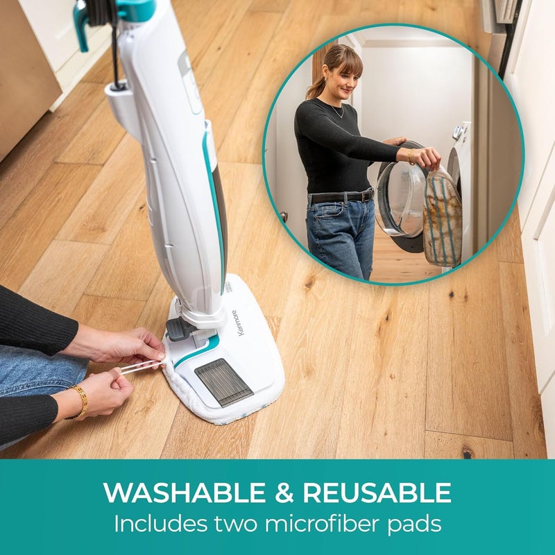 Kenmore SM2060 سلسلة S200 ممسحة بخارية لتنظيف الأرضيات مع فرشاة سهلة و 2 وسادات قابلة للغسل، 2 وضعيات، تسخين سريع، خفيفة الوزن للأرضيات الخشبية والبلاط - Image 4